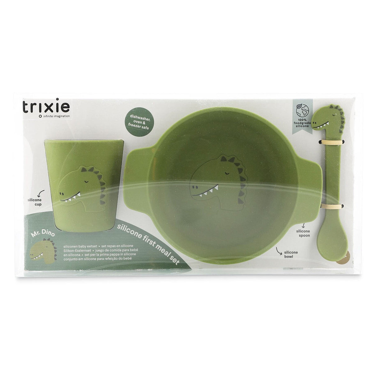 Trixie Silicone Baby Eetset - Mr. Dino