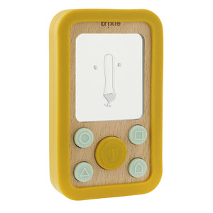 Dřevěný silikonový dětský telefon Trixie - mr. lev