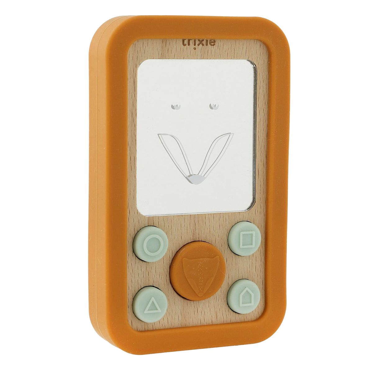 Trixie Wooden Silicone Baby Phone - Mr. Fox