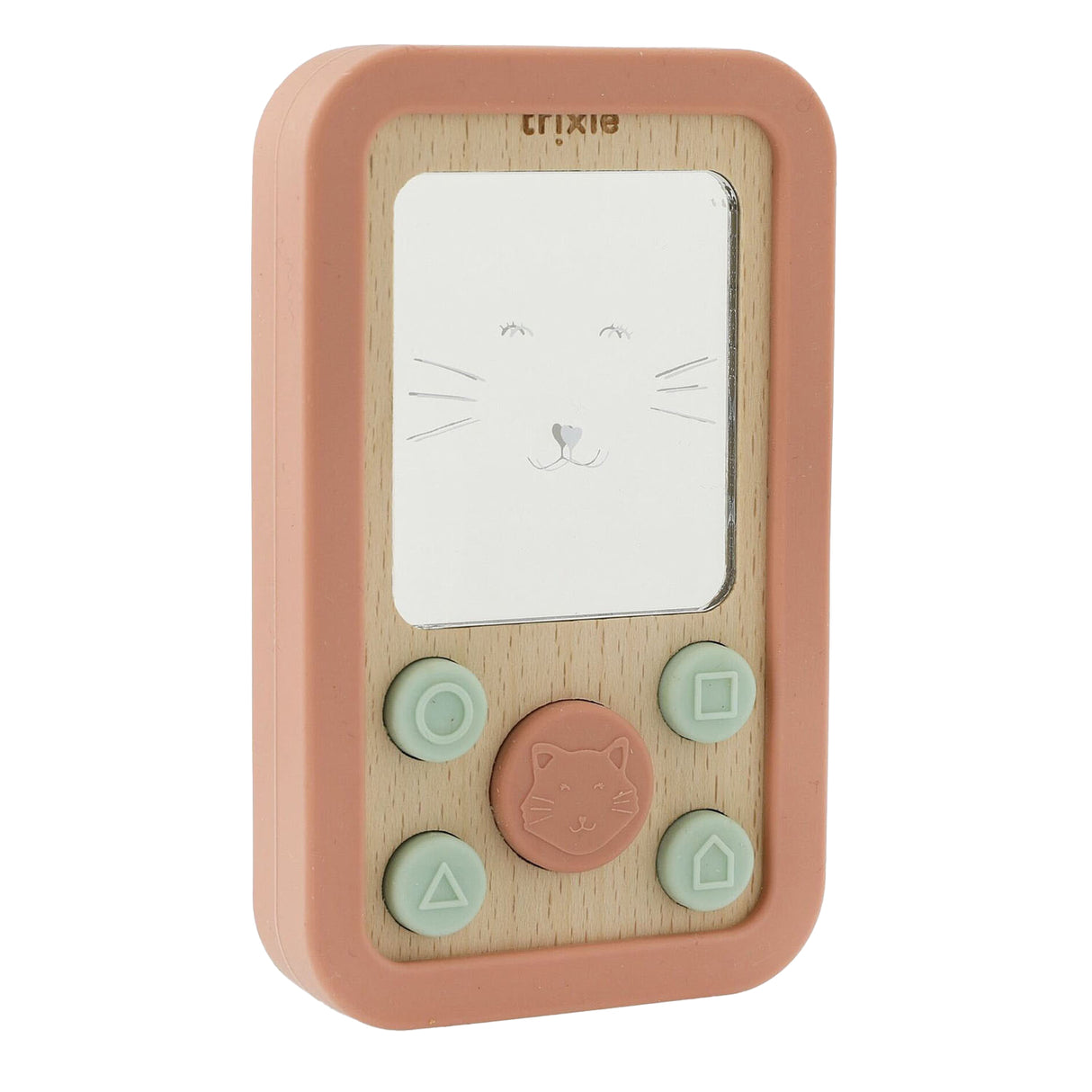 Trixie wooden silicone baby phone - mrs. cat