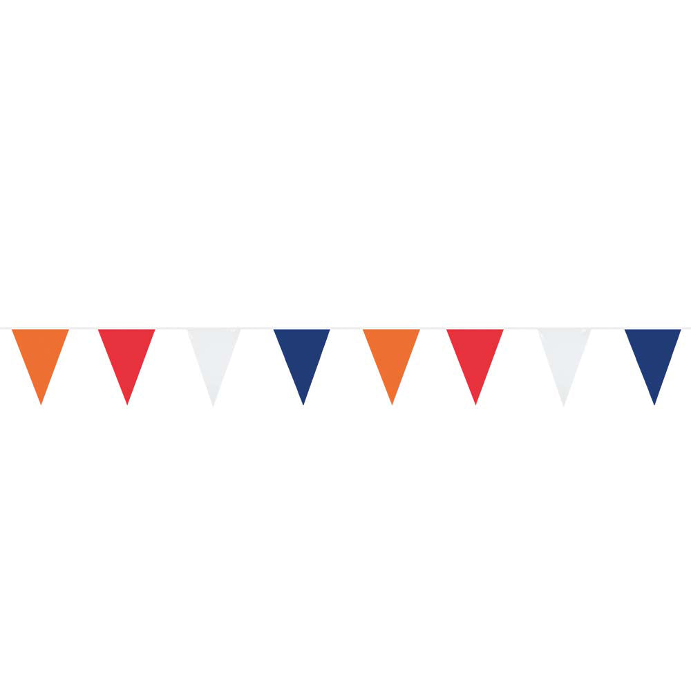 Linia flag pomarańczowa czerwona biały niebieski, 10mtr.