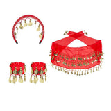 Boland set de danza del vientre rojo, 3 piezas.