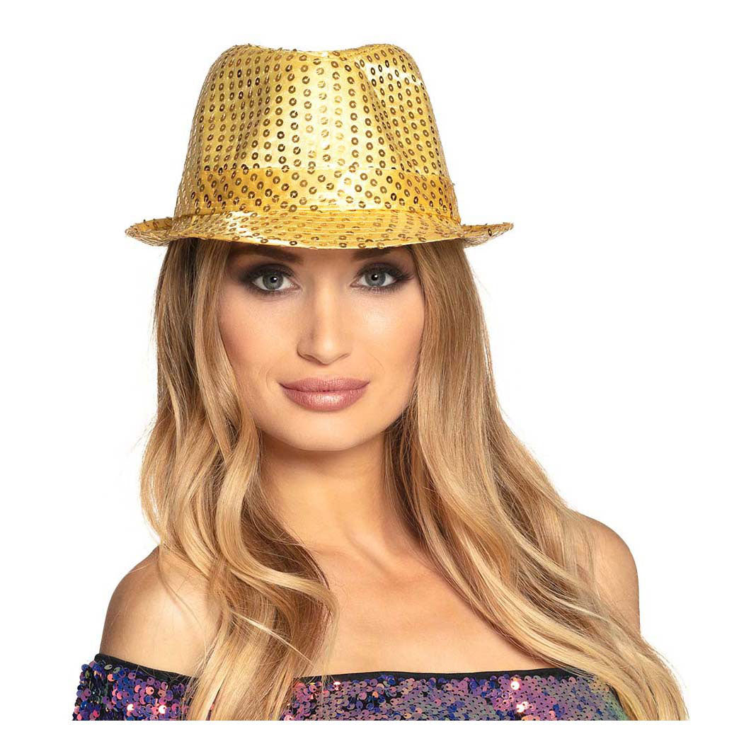 Boland chapeau pop star paillettes or