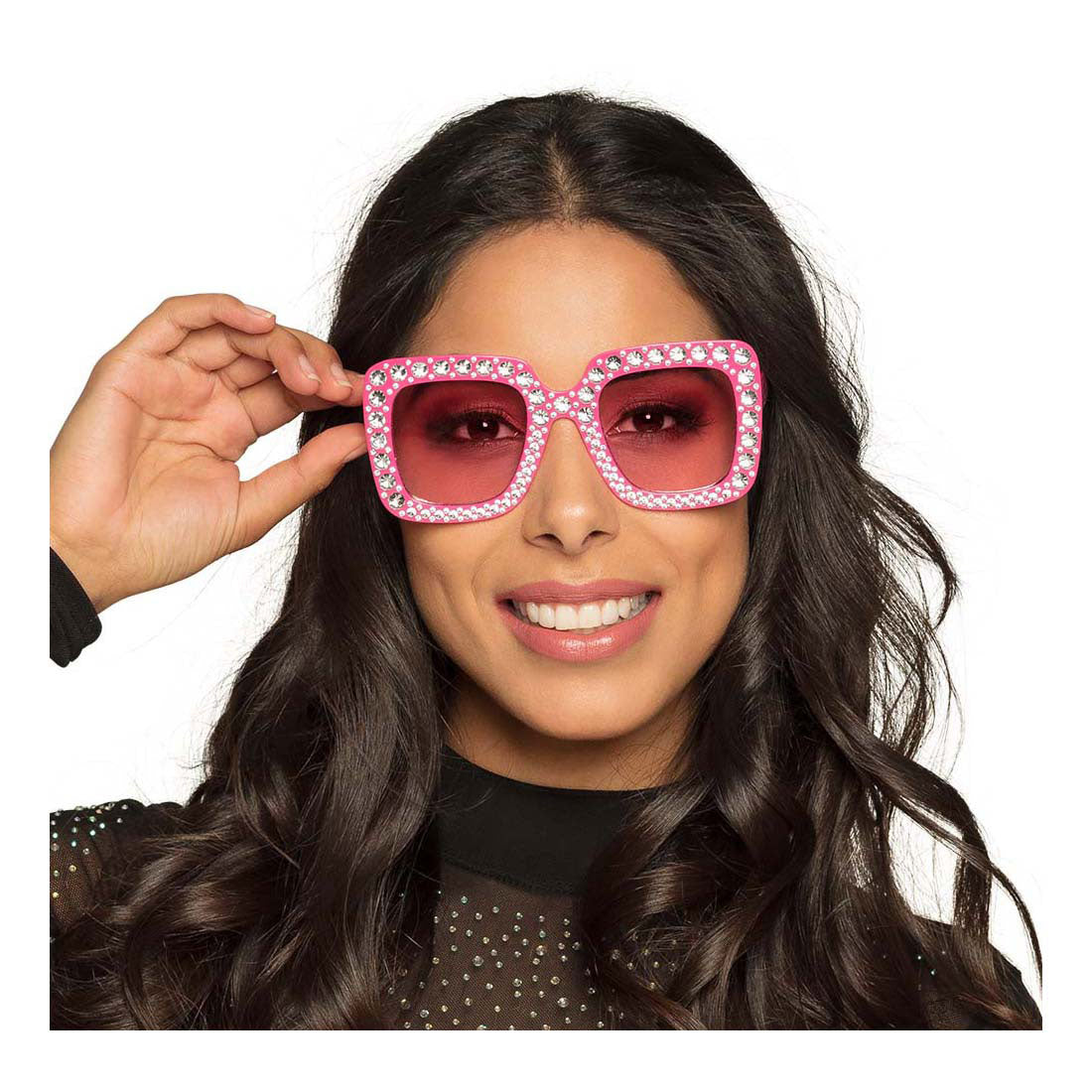 Boland party glasses bling bling bright pink