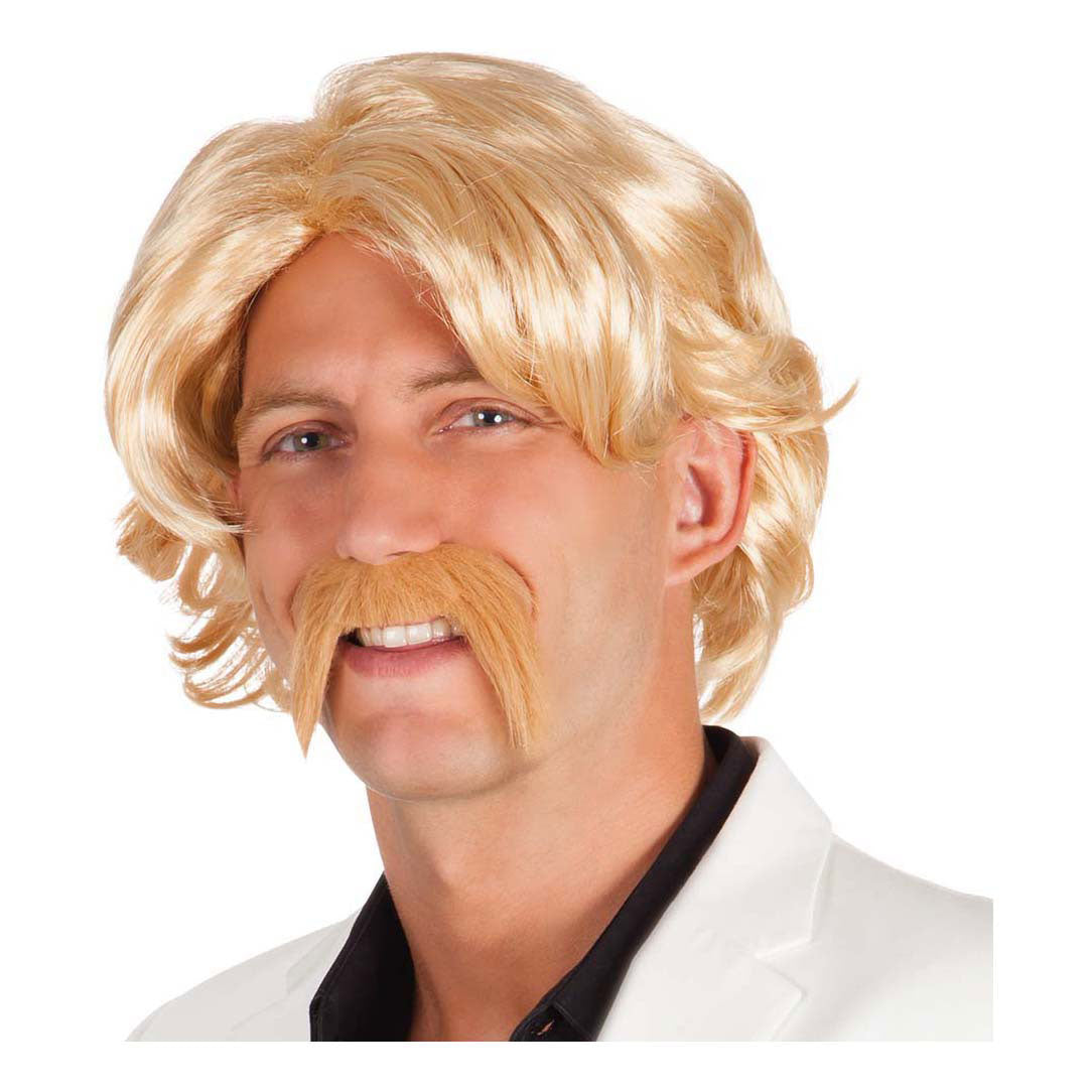 Parrucca bionda Boland con baffi