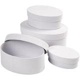 Caixas Oval da Companhia Creativ White com tampa, 4ª.