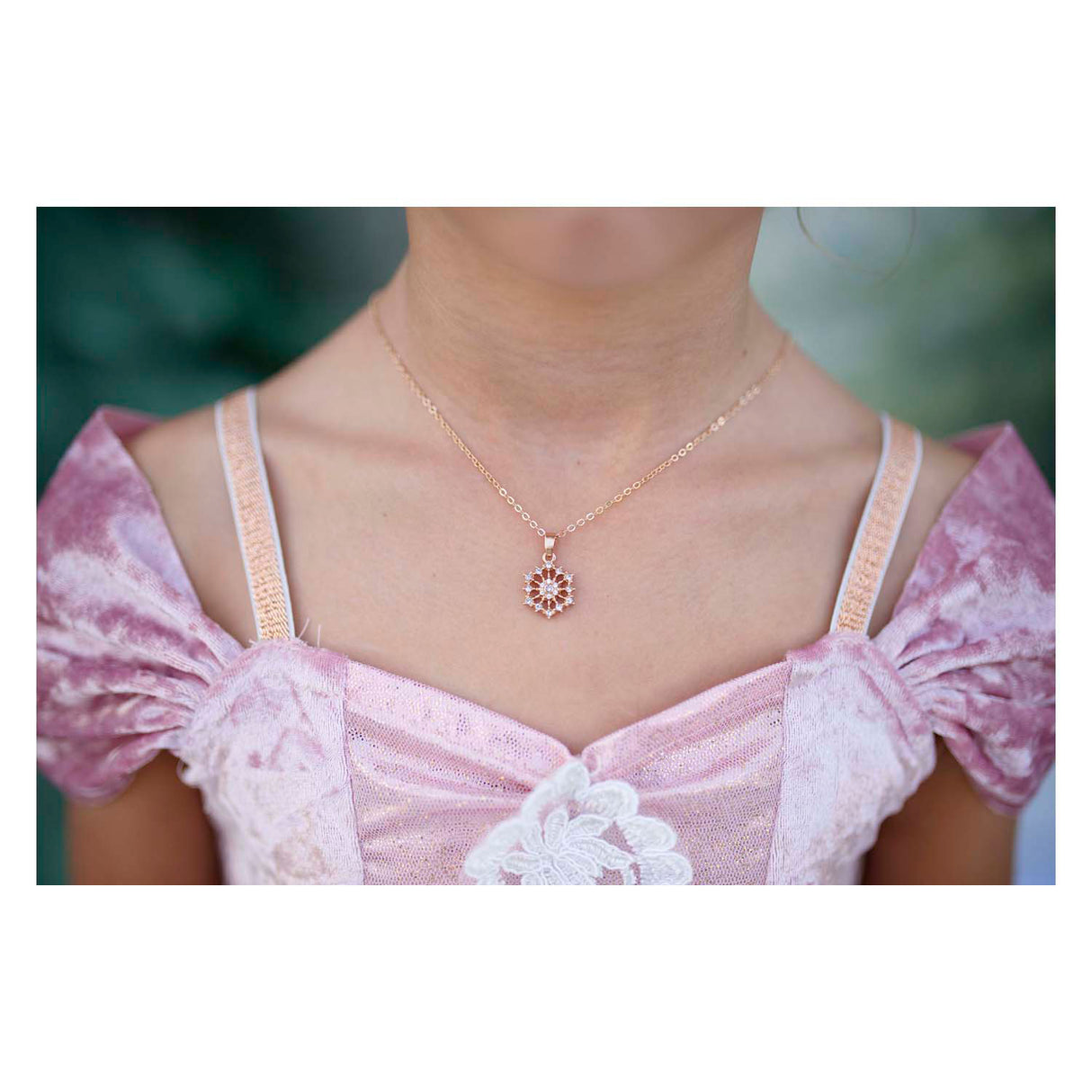 Great pretenders sneeuwvlok ketting ring set - 2st.