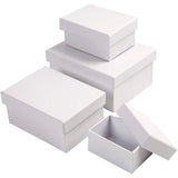 Creativ Company Rectangular Boxes White With Lid, 4st.