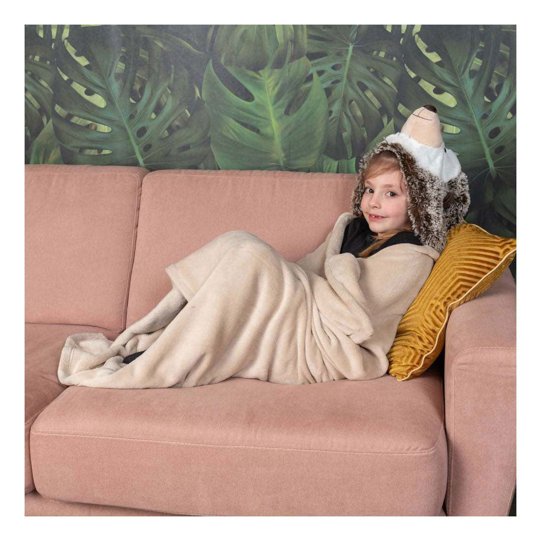 Noxxiez hooded hedgehog blanket, 130x100cm