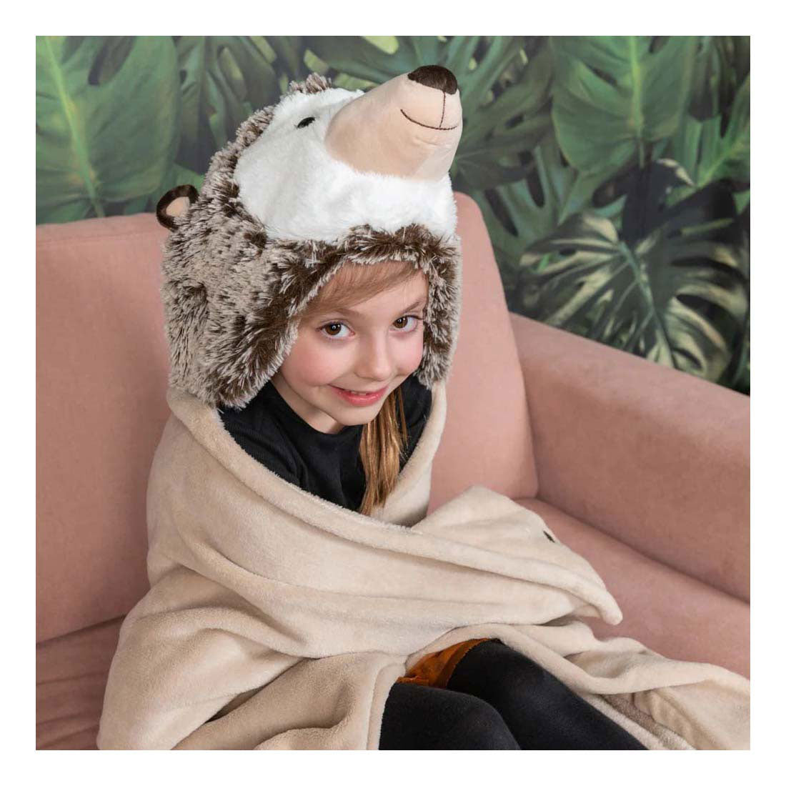 Noxxiez hooded hedgehog blanket, 130x100cm