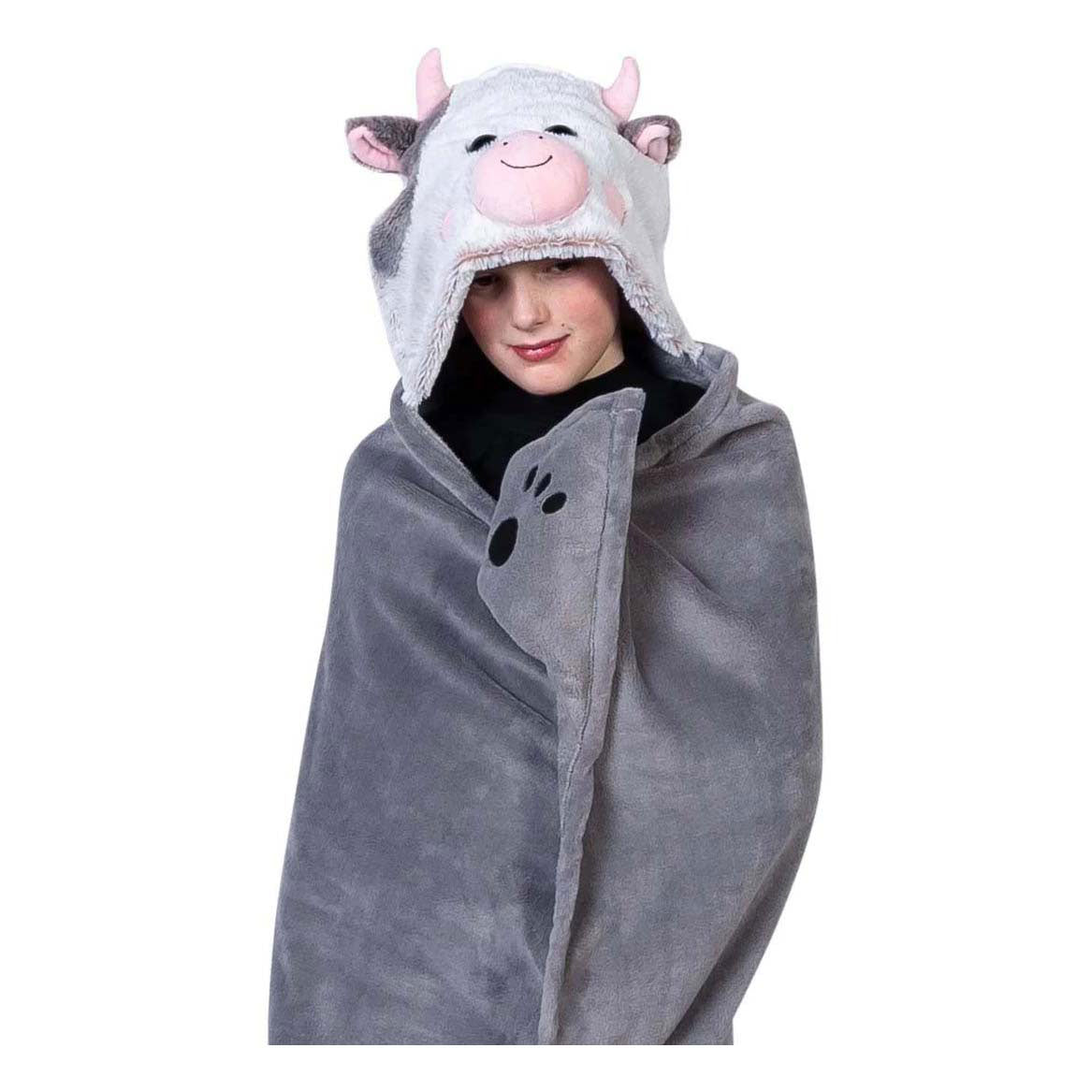 Noxxiez hooded cow cuddle blanket, 130x100cm