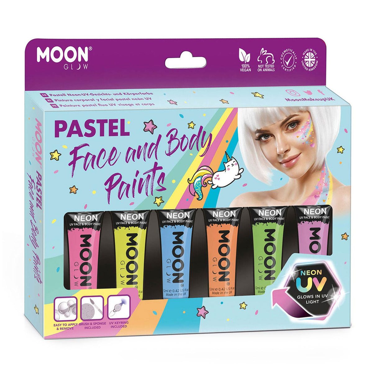 Haza Witbaard twarz farba do ciała schminkset pastel neon