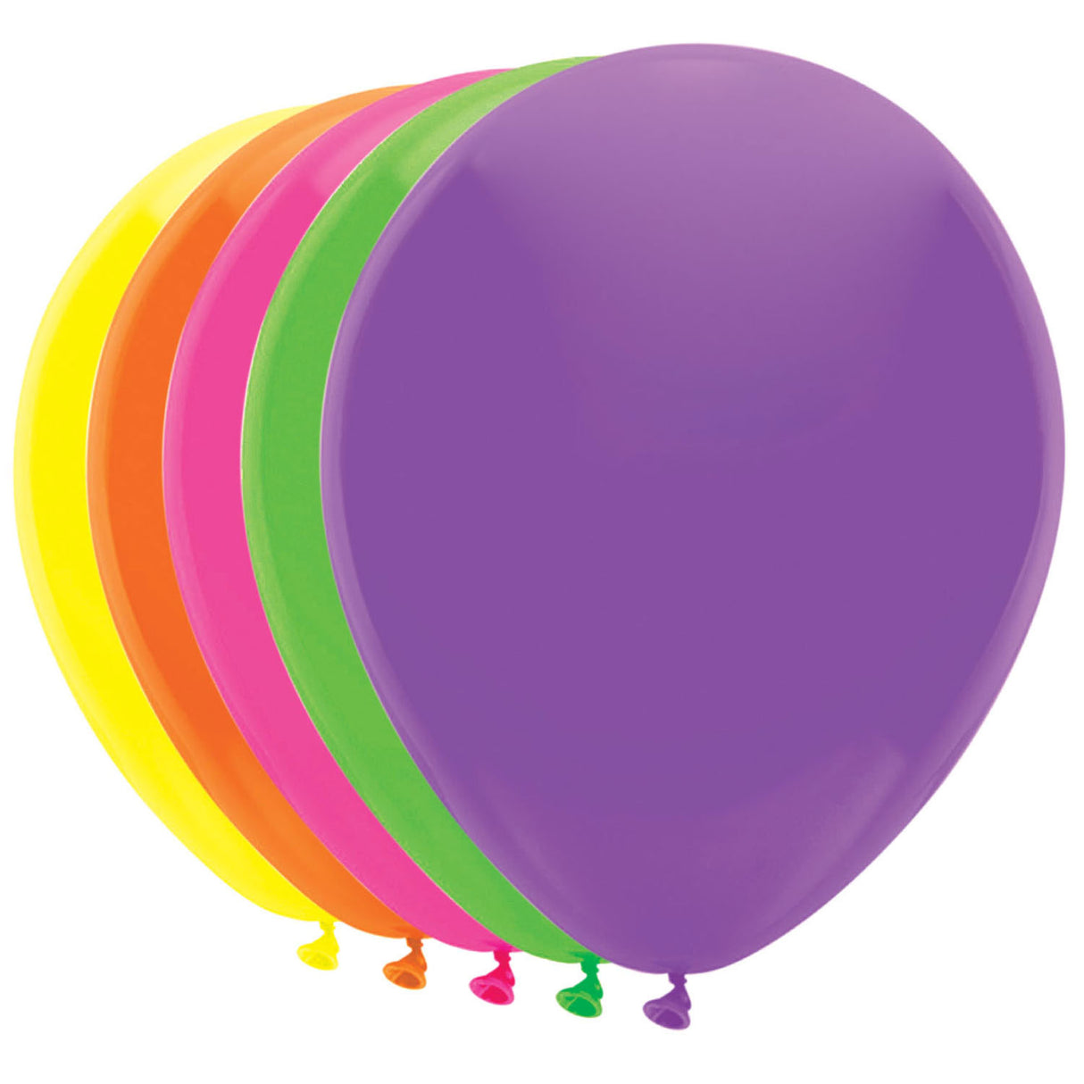 Haza Witbaard Balloons 5 Neon Colors, 10st.