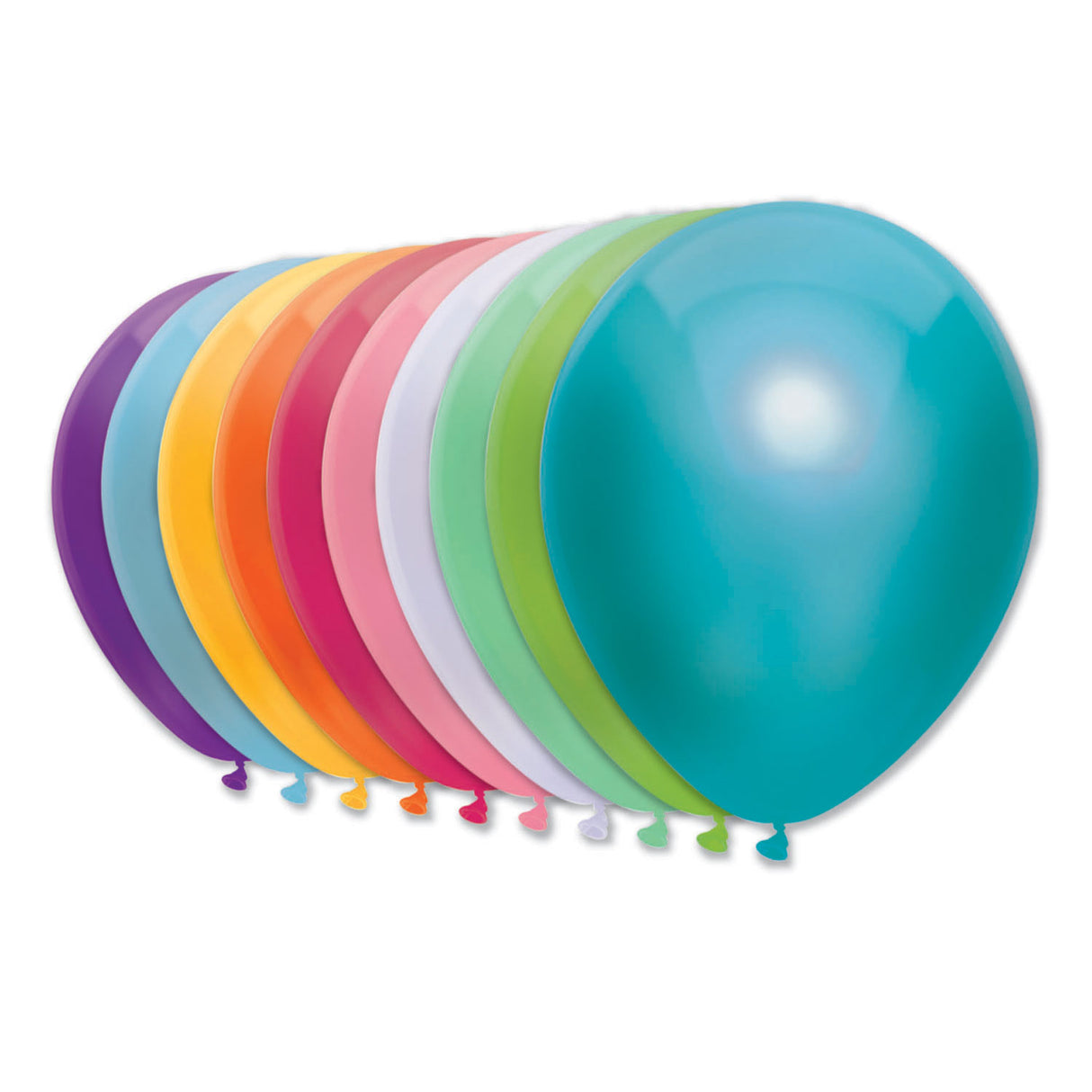 Haza vitskäggsballonger 10 neonfärger, 10 st.