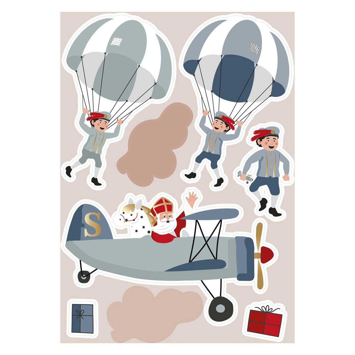 Haza witbaard raamstickers sint co.