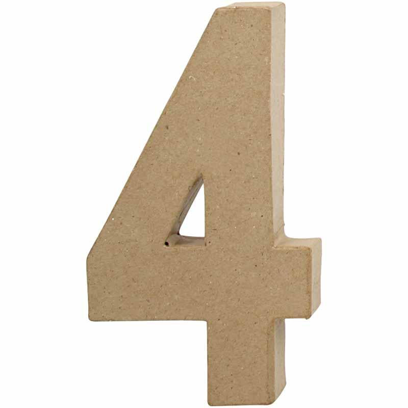 Creativ company cijfer, 4, h: 20,5 cm, b: 12 cm, dikte 2,5 cm, 1 stuk