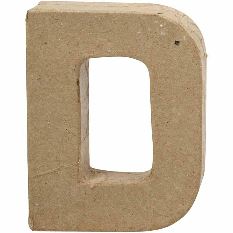 Lettre Papier -maché - D, 10cm