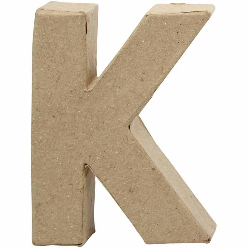 Lettre Papier -maché - K, 10cm