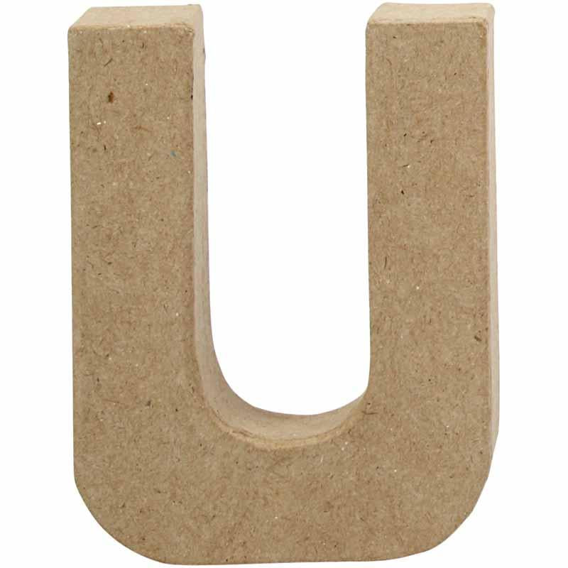 Lettre Papier -maché - U, 10cm