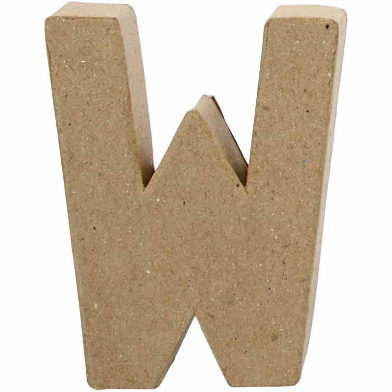 Lettre Papier -Maché - W, 10cm