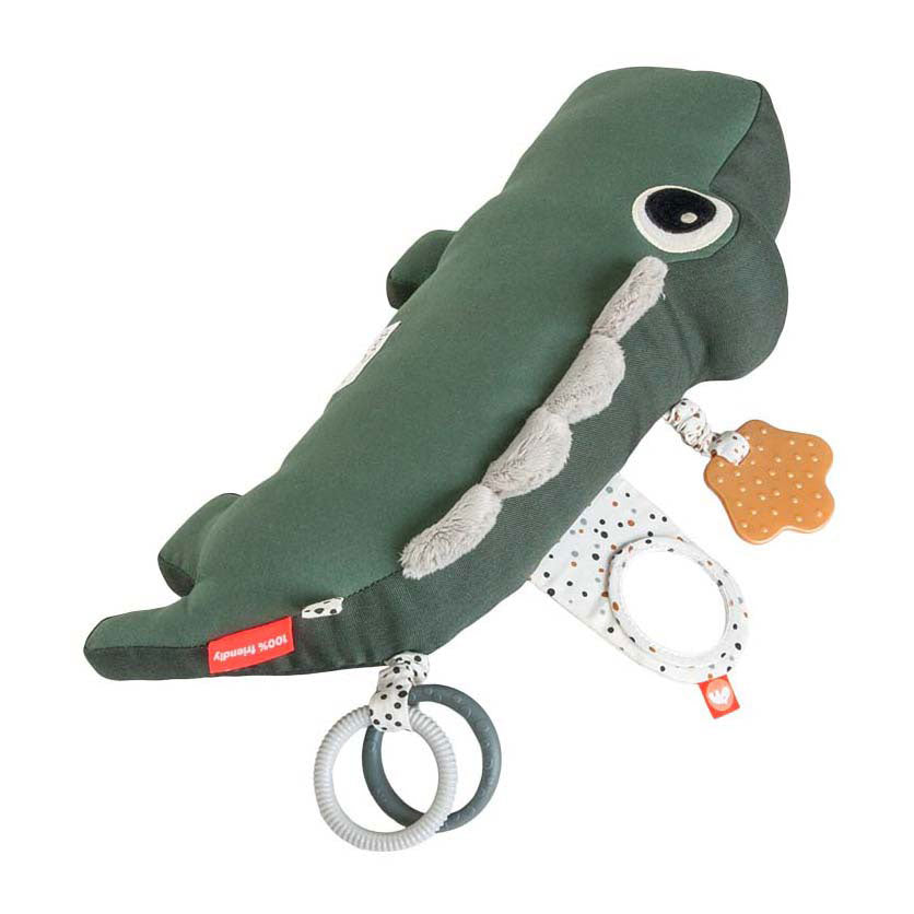 Hecho por ciervo boca abajo actividad juguete croco verde