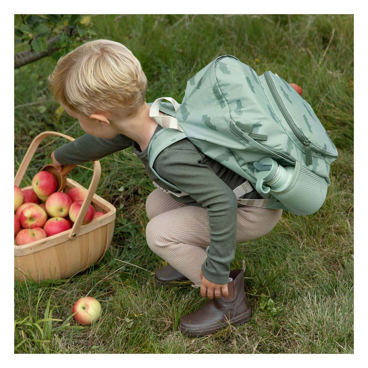 Done by Deer Children's Backpack Croco Green 5 L