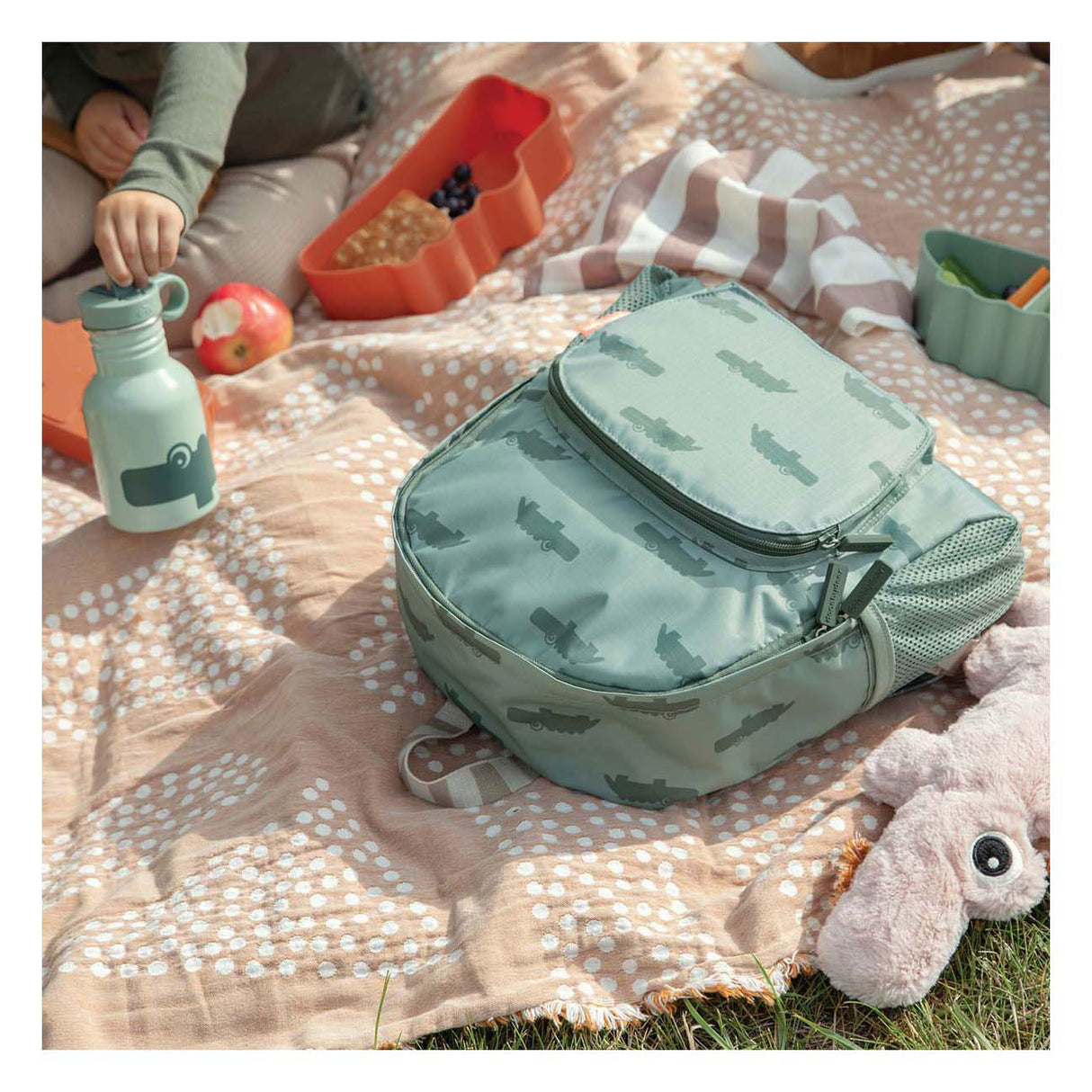 Done by Deer Children's Backpack Croco Green 5 L