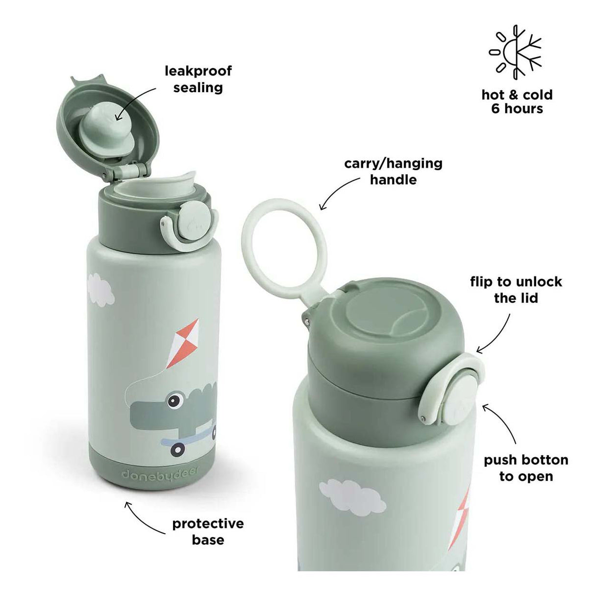 Done by deer geïsoleerde drinkfles playground - groen