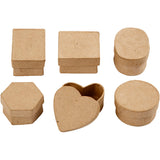 Paper Mache Storage Boxes Small, 6 pcs.