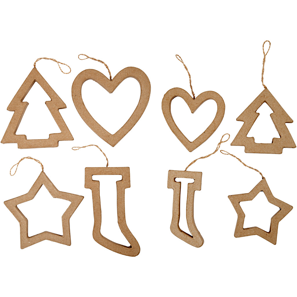 Creativ company Christmas ornaments, h: 9+12 cm, 24 pieces 1 box