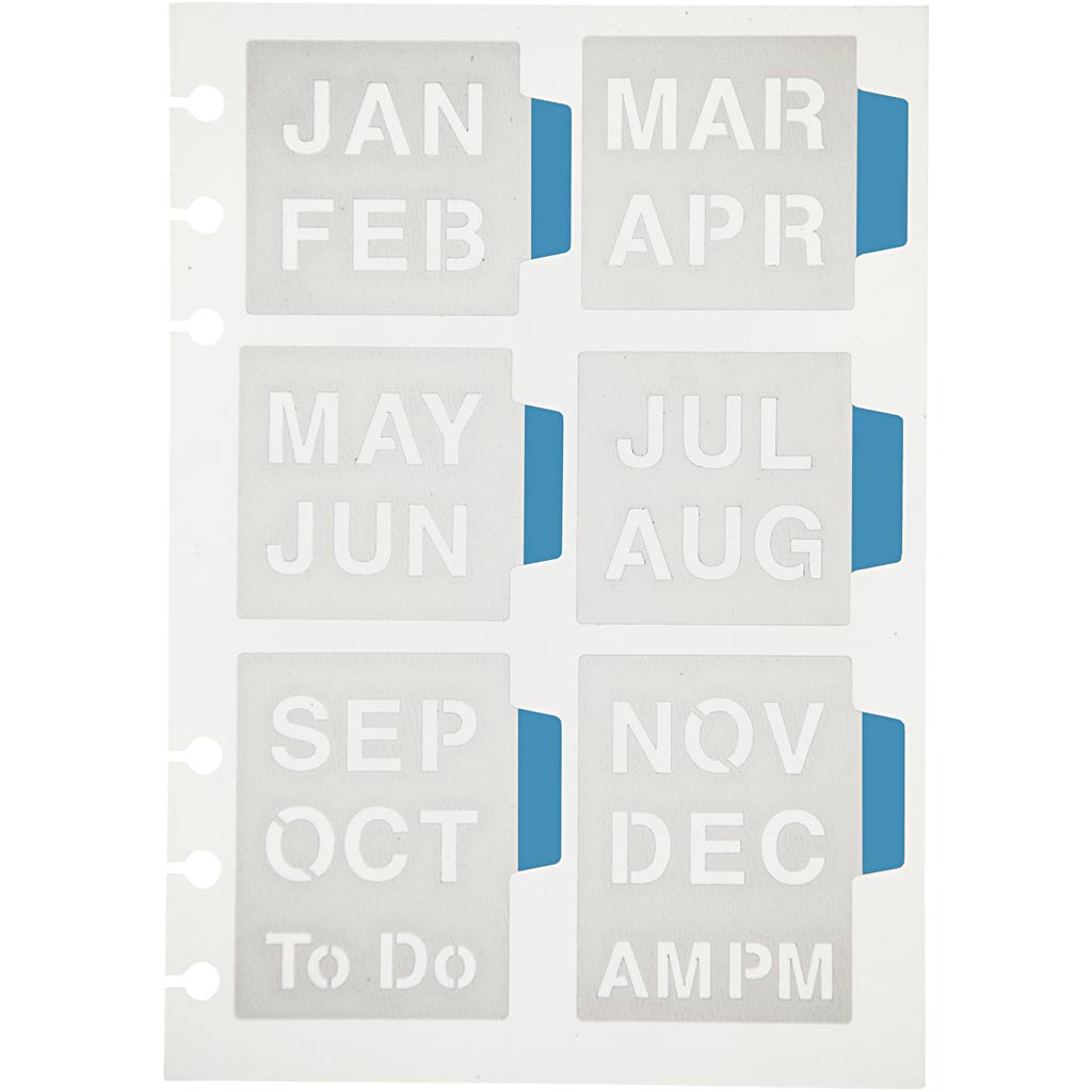 Template, months, sheet 12.5x17.5 cm, 1 sheet