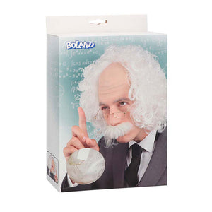 Parrucca Boland Einstein con baffi e occhiali