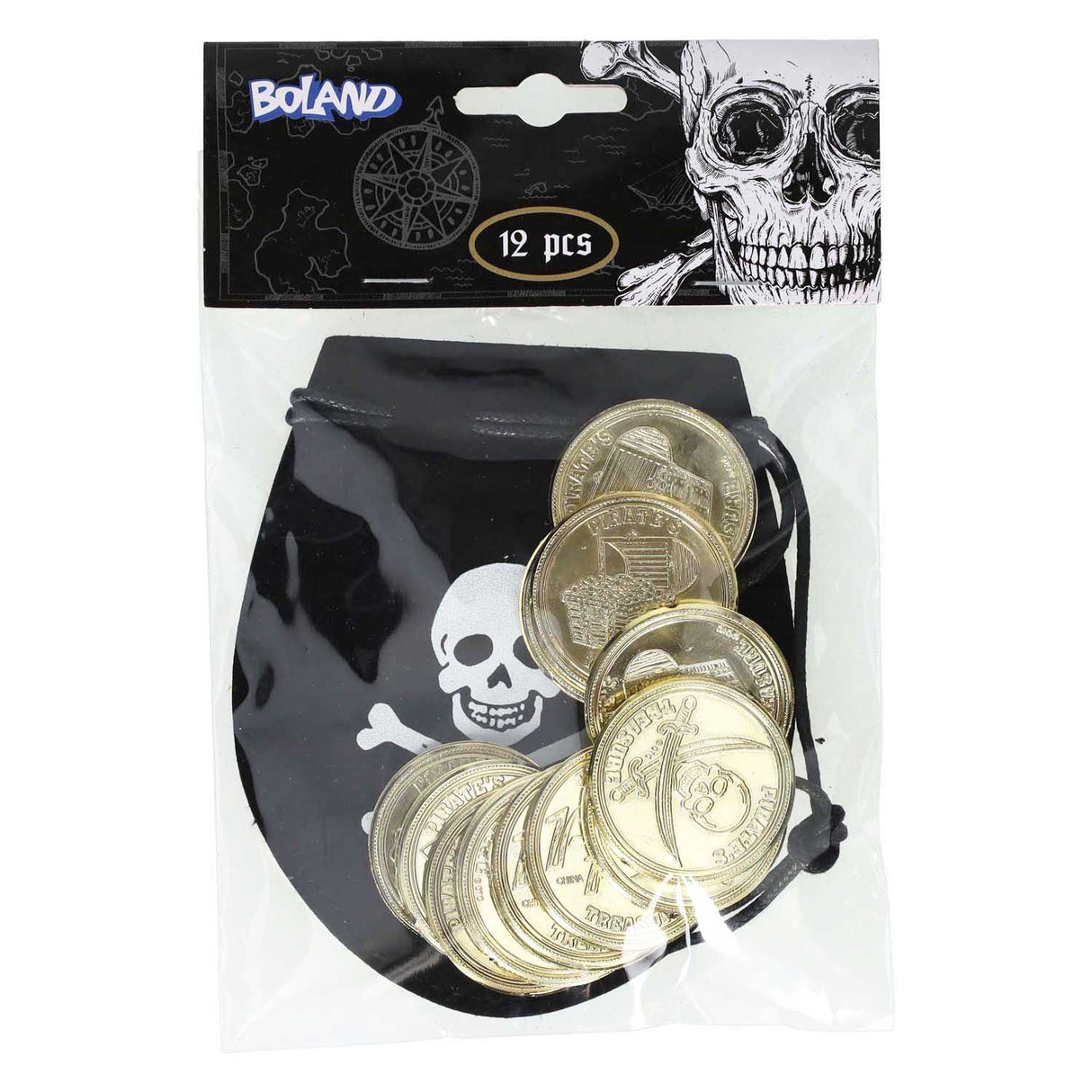 Boland Geldbuidel Pirate + 12 mincí