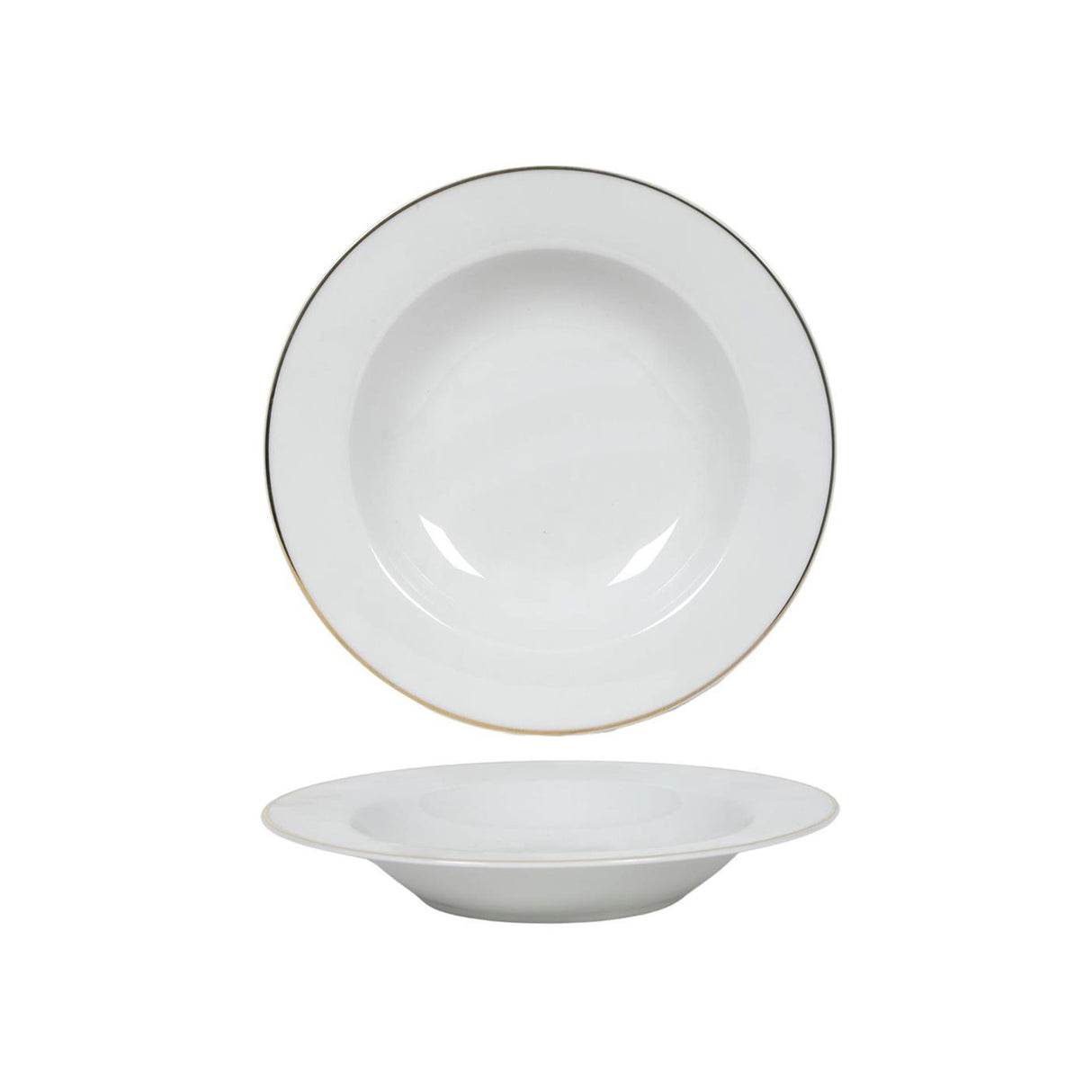 Diepbord wit goud rand ø21cm doos a 6