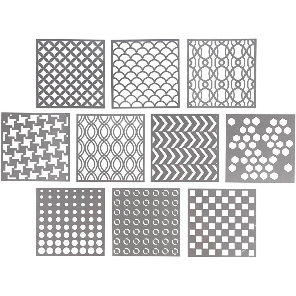 Creativ company stencil, size 15x15 cm, thickness 0.31 mm, 10 sheets 1 box