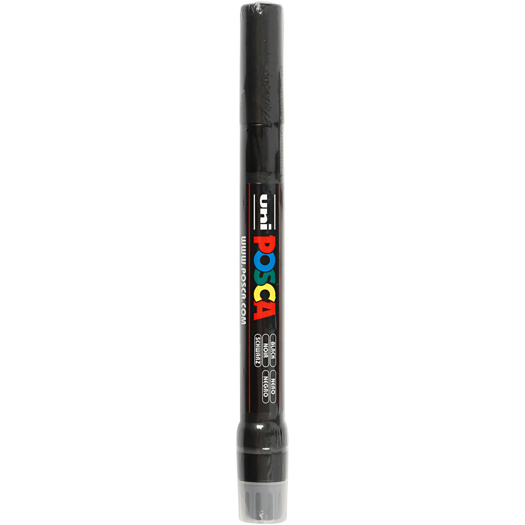 Uni-posca posca marker, afm pcf350, lijndikte 1-10 mm, kwast, zwart, 1 stuk