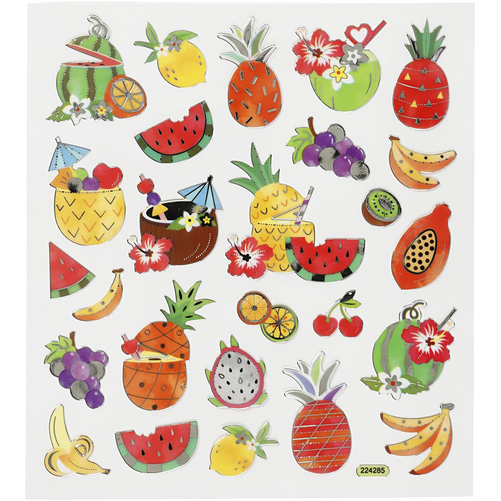 Creativ company stickers, exotic fruit, sheet 15x16.5 cm, 1 sheet