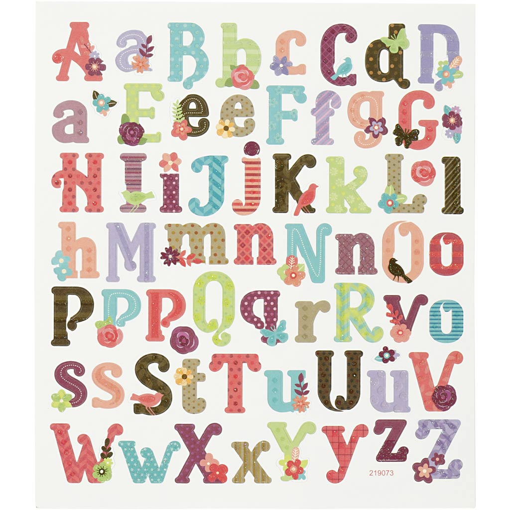 Creativ company stickers, alphabet, sheet 15x16.5 cm, 1 sheet