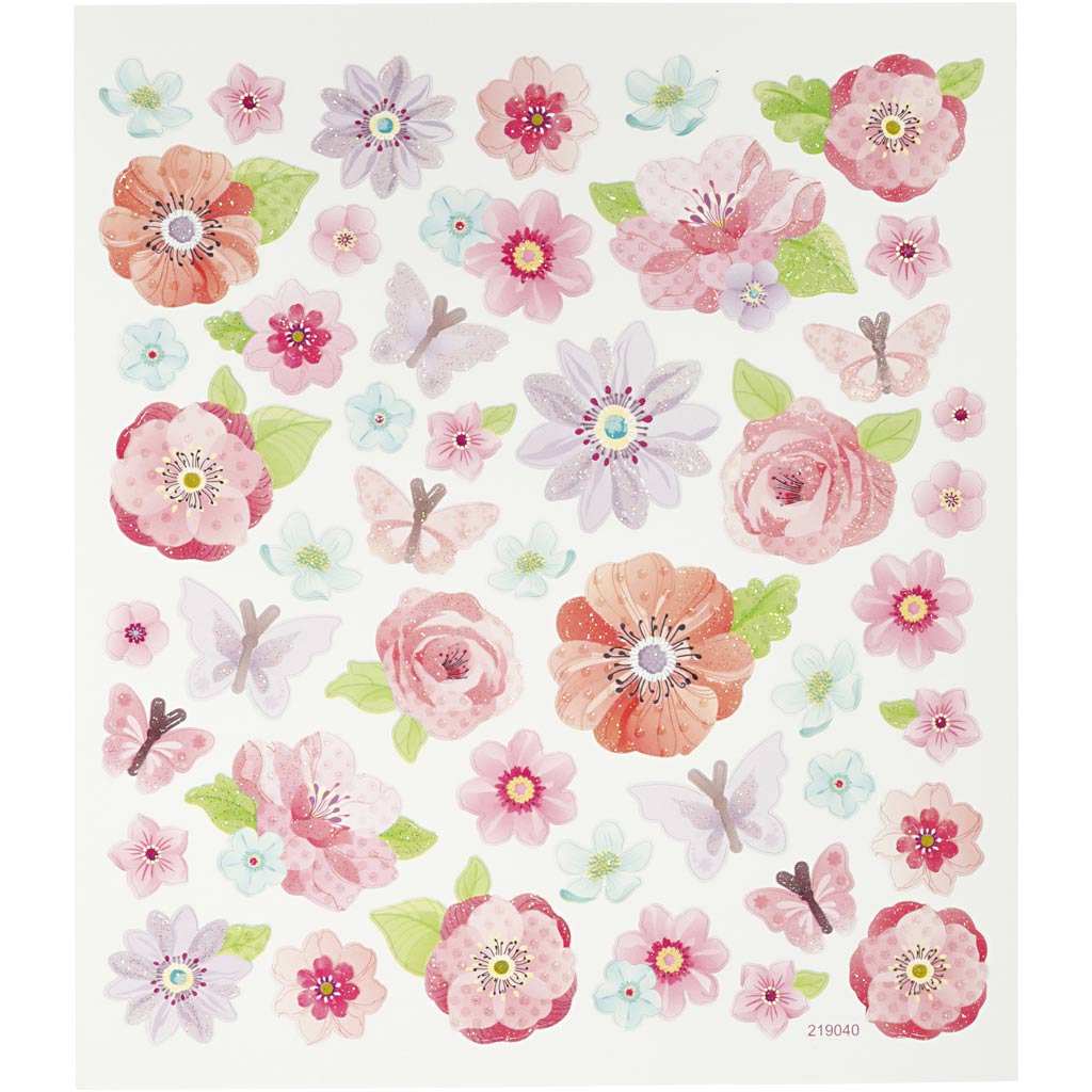 Creativ company stickers, spring flowers, sheet 15x16.5 cm, 1 sheet