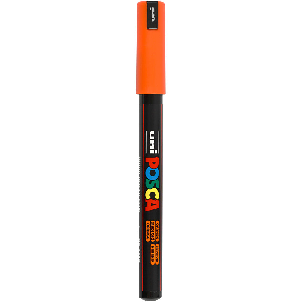 Uni-posca posca marker, afm pc-1mr, lijndikte 0,7 mm, extra-fijn, oranje, 1 stuk