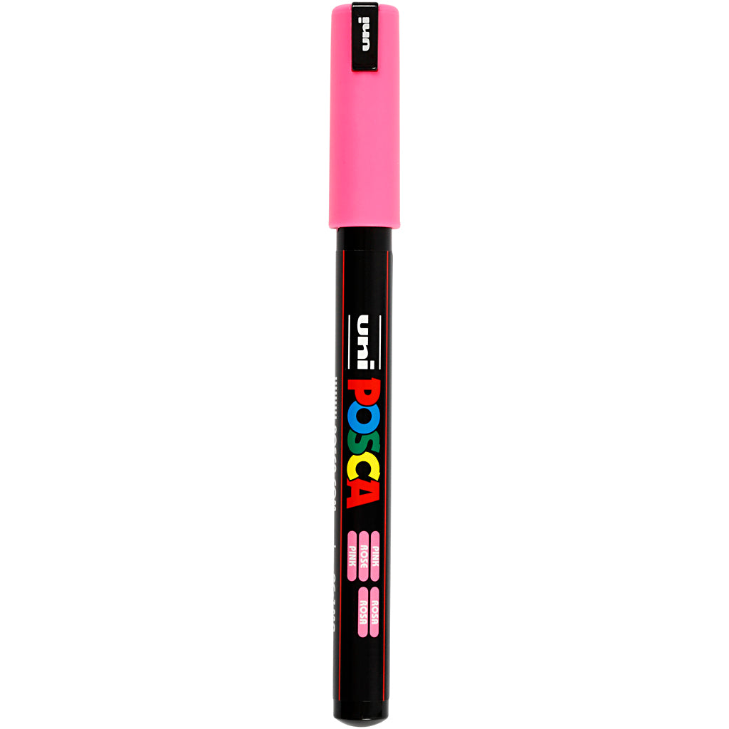 Uni-posca posca marker, afm pc-1mr, lijndikte 0,7 mm, extra-fijn, roze, 1 stuk