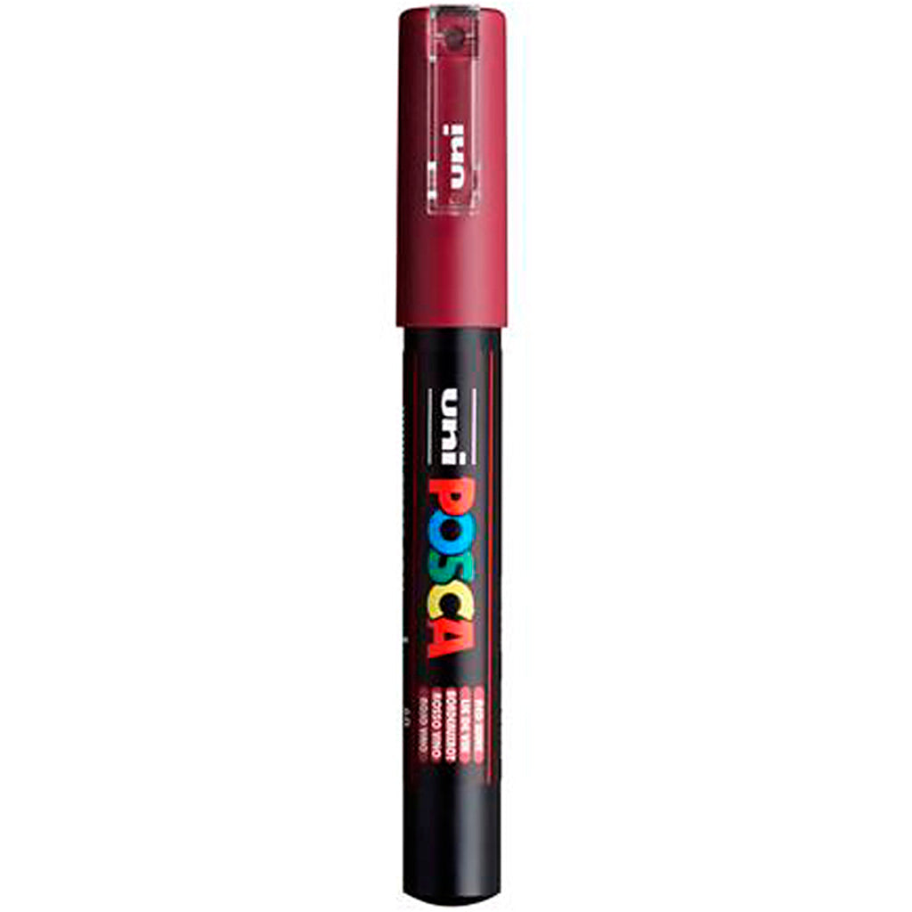 Uni-posca posca marker, afm pc-1m, lijndikte 0,7 mm, extra-fijn, red wine, 1 stuk