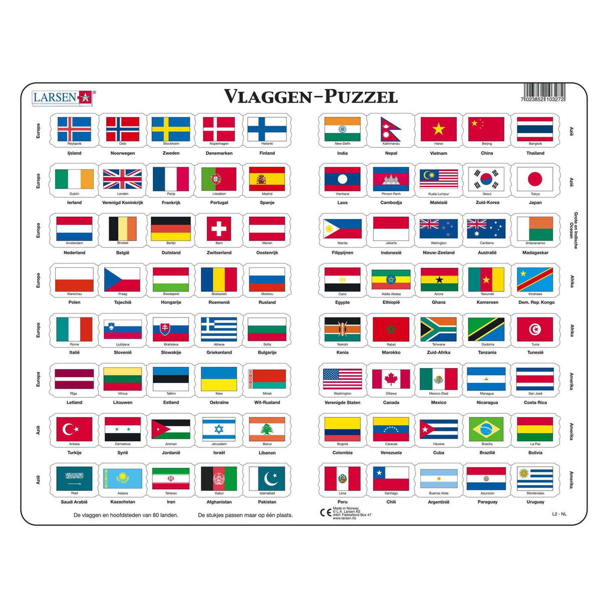 Selecta Larsen flags of the world, 80pcs.