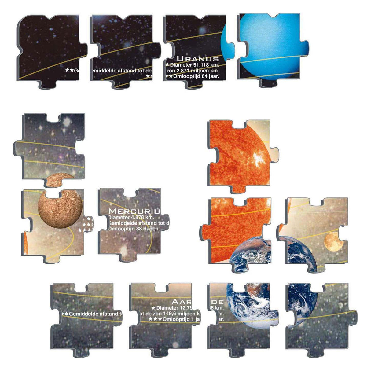 Selecta Larsen rompecabezas del sistema solar, 70 uds.