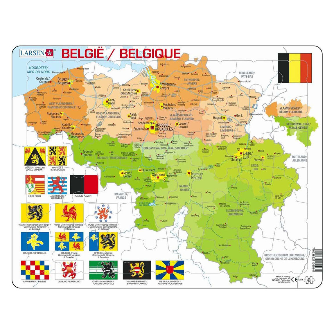 Mappa puzzle Selecta Larsen Belgio, 48 pz.