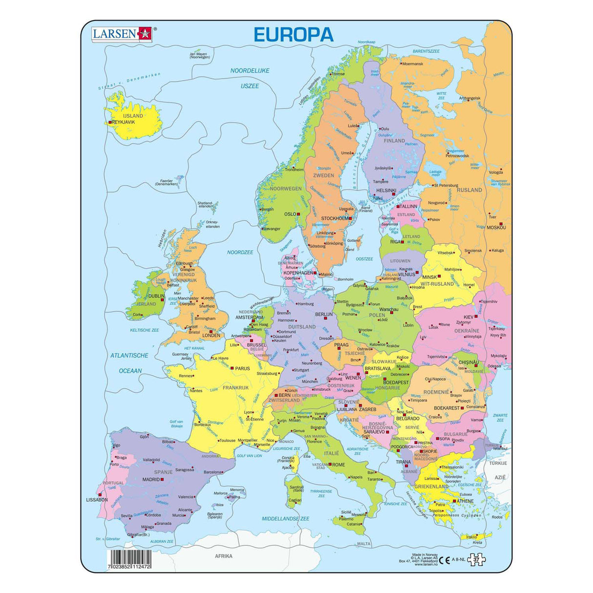 Selecta Larsen Pluzzle Map Europe, 37st.