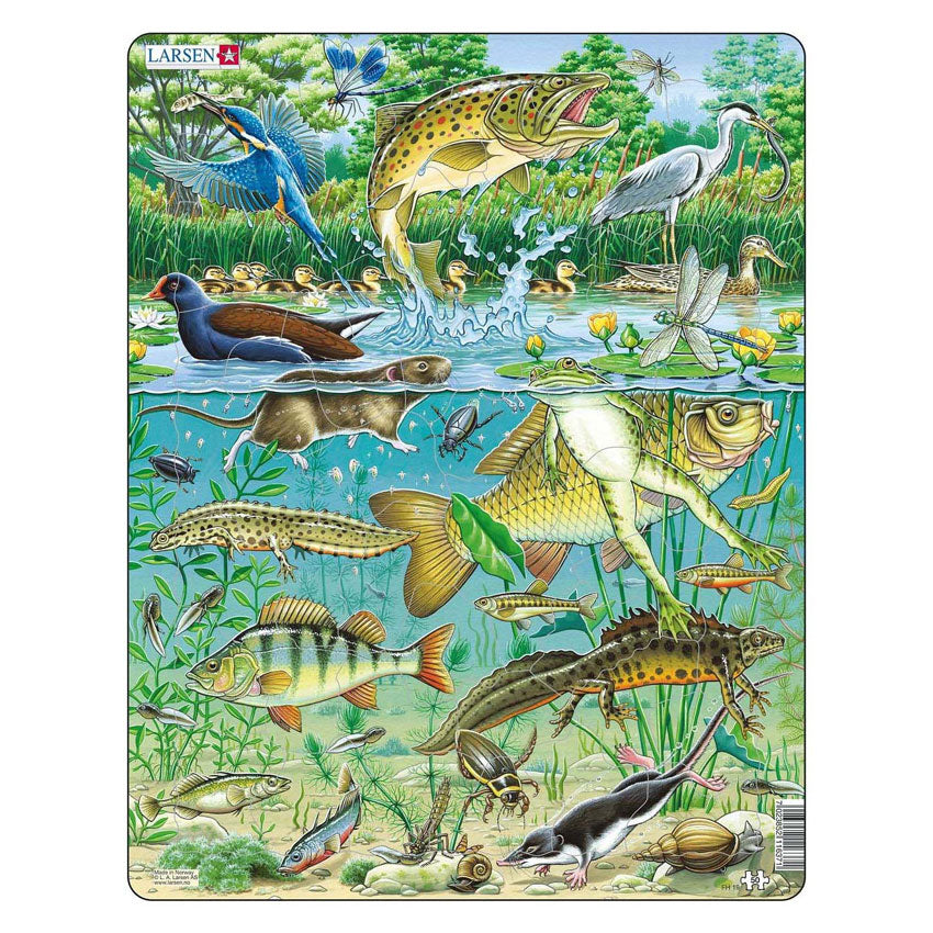 Selecta larsen jigsaw puzzle animals - pond, 50 pcs.