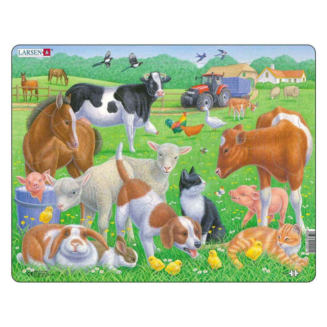 Selecta Larsen Line puzzle Animals - Pets and Farm animals, 15st.
