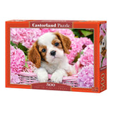 Selecta Castorland Puzzle Welpe in rosa Blumen, 500 Teile.