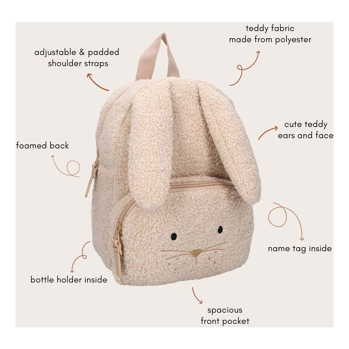 Kidzroom backpack Pisa comfort friends rabbit